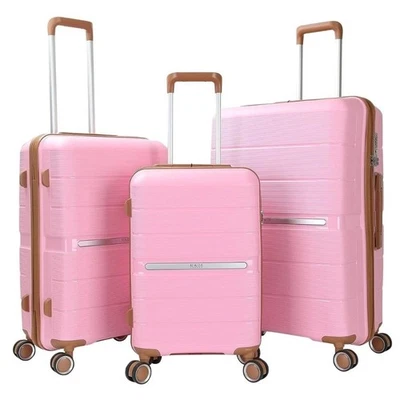Suitcase Set of 3 ABS Cabin Hard Shell Luggage Travel Trolley 4Wheel 20"/24"/28" - Image 1 of 3
