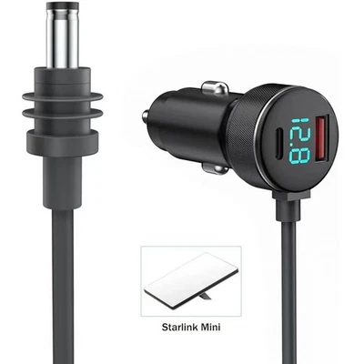 Portable Power Cable Cigarette Lighter Adapter For Starlink Mini IP68 Waterproof - Image 1 of 4