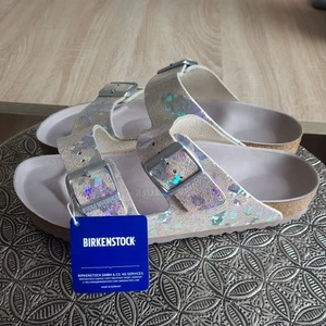Birkenstock Arizona BS Spotted Metallc Silver Women's Sandals Size 7.5 - Picture 1 of 9