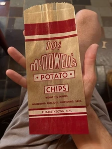 Vintage McDowells Kartoffelchips Wachs NOS TASCHE 1940er 50er Elizabethtown NY - Bild 1 von 2