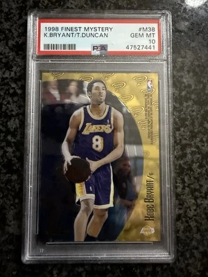 1998-99 FINEST MYSTERY M38 KOBE BRYANT TIM DUNCAN PSA 10 Gem Mint Foto 1 de 2
