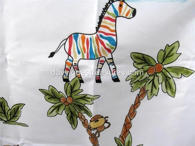 Cortina de chuveiro infantil novidade banho arco-íris safari selva com girafa hipopótamo tigre - Imagem 1 de 4