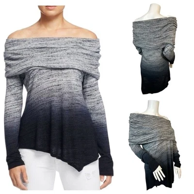 Suéter #T78B Rojo Alta Fuera del Hombro Dobladillo Asimétrico Talla S $120 Foto 1 de 4