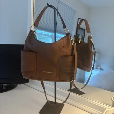 Michael Kors Cognac Brown Pebbled Leather Shoulder Bag, Ample Storage, EUC - Image 1 of 4