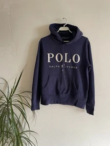 Polo Ralph Lauren Hombres Azul Marino Logo Grande Polar Sudadera con Capucha Talla S - Imagen 1 de 6