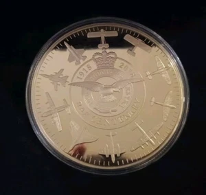 100 Year Anniversary Of the Royal Air Force Ten Crown Coin Gold Plated- LTD Ed. - Picture 1 of 7