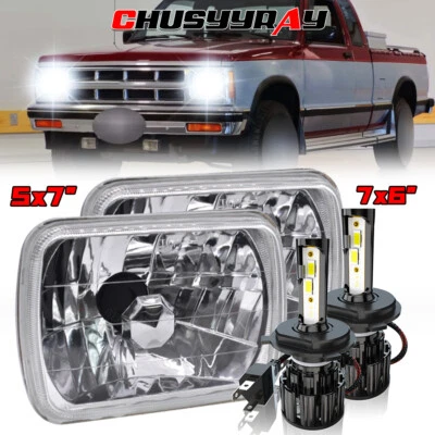 Par de faros LED de haz alto/bajo de 5x7" 7x6"" pulgadas para camioneta Chevy S10 1982-1993 Foto 1 de 4