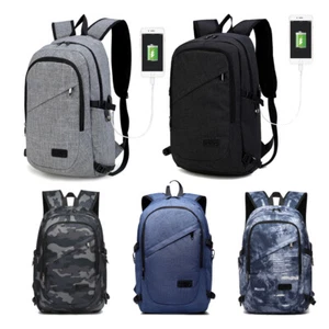 Unisex School Large Backpack Travel Rucksack Shoulder Laptop Bag USB Travel Bags - Picture 1 of 116