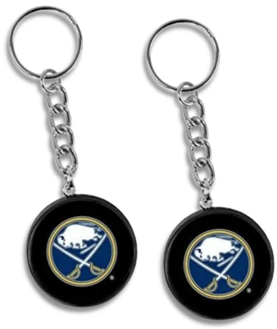 Buffalo Sabres Mini Hockey Puck Team Logo Keychains (2-Pack) Cover