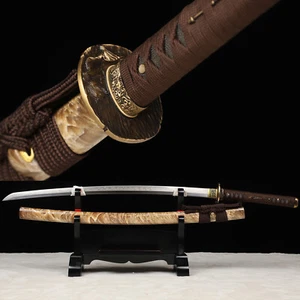 Espada samurai japonesa de acero templado L6 de arcilla pulida navaja afilada - Imagen 1 de 11
