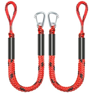 2 Pack 4FT Bungee Dock Lines,Heavy Duty Mooring Ropes with Stainless Steel Clips - Bild 1 von 7