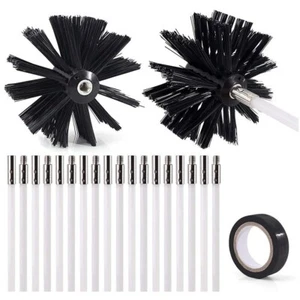 Kit de barrido de chimenea de 21 piezas Kit de limpieza de tuberías de chimenea Cepillos de ventilación de nailon hollín - Imagen 1 de 7