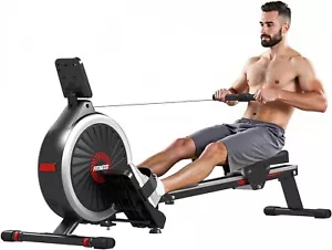 Magnetic Rowing Machine Rower w/ LCD Monitor Home Gym Fitness Cardio Workout - Picture 1 of 8