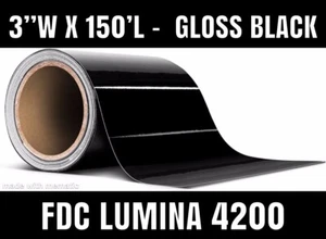 GLOSS BLACK Roll Vinyl Pin Stripe 3 inch wide 150 feet long Tape Decal Stickers - Picture 1 of 4