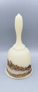 Fenton Satin Glass Bell w/ Budweiser Clydesdales Decoration - Picture 1 of 7