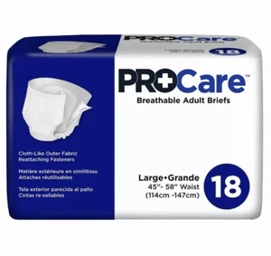 ProCare Adult Incontinence Brief L Heavy Absorbency Breathable 18 CT - Picture 1 of 3