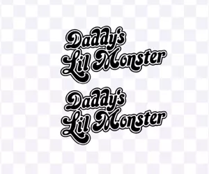 2 x DADDY'S LIL MONSTER Vinyl Aufkleber Sticker Motorrad Tank Bobber Chopper - Bild 1 von 4