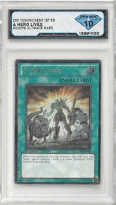 2011 Yugioh! GENF 1st Ed A HERO LIVES #EN098 Ultimate Rare 💎 DSG 10 Gem Mint - Picture 1 of 2