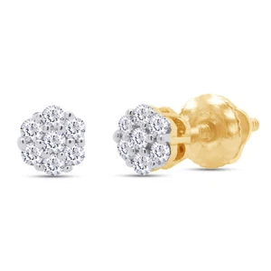 Moissanite VVS Flower Cluster Earrings 925 Silver Stud Earrings 0.50 - 2 CTW - Picture 1 of 9