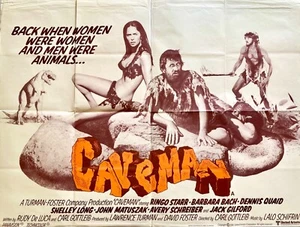 Caveman Original 1981 Movie Quad Poster Ringo Starr Barbara Bach Dennis Quaid - Picture 1 of 6