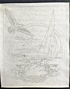 TRI CHEM Sailboat #2023 Liquid Embroidery Picture to Paint 16" x 20" New 1970s - Picture 1 of 3