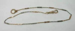 Antique Dress Albert Chain 9ct Two Colour Gold Make Ladies Bracelet 22596 - Picture 1 of 5