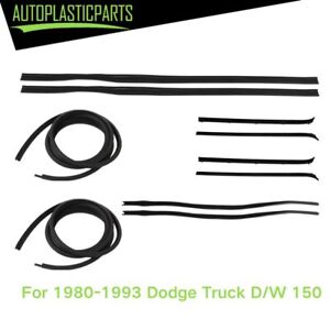 10Pcs Set Rubber Window Weatherstrip Seal For 1980-1992 1993 Dodge Truck D/W 150