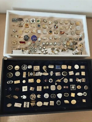 LOTE CAJÓN CHATARRA ANTIGUO/VINTAGE GEMELO INDIVIDUAL CAMISA BOTONES CORBATA USO REUTILIZABLE Foto 1 de 4