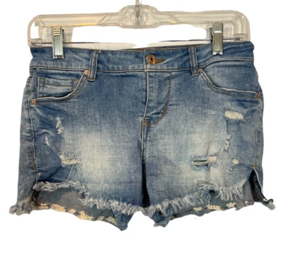 Vanilla Star Women's SHORTIE Denim Shorts with Stretch - Size 3  Distressed - Image 1 of 4
