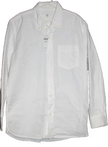Gap Shirt Boys Size XL 12 Button Front Long Sleeve Dress Shirt Bright White NEW - Picture 1 of 2