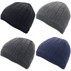Beanie Hat Plain Knit Wooly Winter Skull Beanies Knitted Hats Lined Beanie Cap