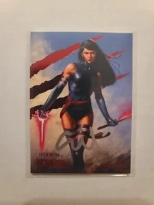 2023 Fleer Ultra Marvel Wolverine Red Foil Auto Psylocke Gilberto Martimiano /74 - Imagen 1 de 2