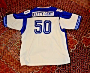 Vintage genuine 50 Cent XL Blue/ White Jersey - Picture 1 of 5