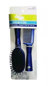 Twin Pack Conair Blue Detangle & Style 7" Detangler Hair Brush & 7" Comb 95120z - Picture 1 of 1