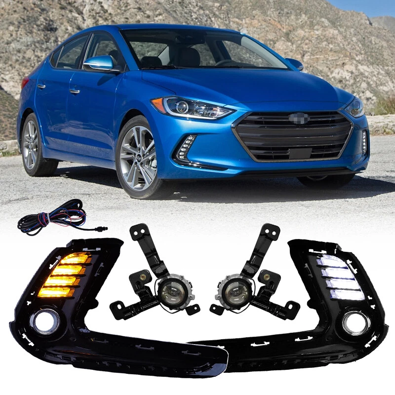 Luces antiniebla delanteras LED DRL para Hyundai Elantra 2016-2018 con cableado Foto 1 de 4