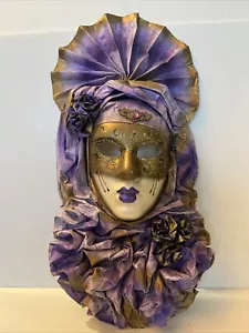 Vintage La Marchera Del Galeone Original Italian Paper Machet Mask Venezia Italy - Picture 1 of 15
