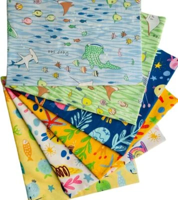 Paquetes de tela Ocean Fat Quarters para acolchado linda tela para bebé niño algodón... Foto 1 de 4