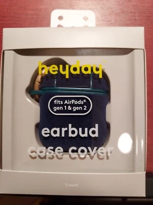 Heyday Hard Earbud Case Cover w clip for Air Pods Gen 1 & 2 blue new sealed box - Image 1 of 4