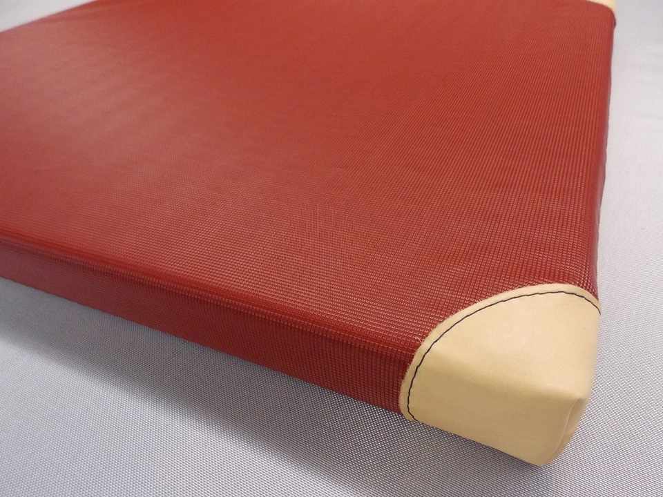 GS-SPORT Turnmatte -Turnmatten, Sport- und Gymnastikmatte 200x100x8 cm m. Lederecken ROT*