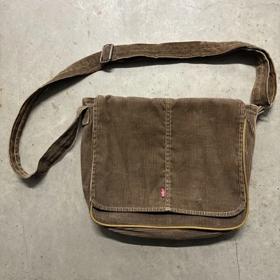 Vintage Y2K Levi’s Yak Pak Corduroy Cross Body Messenger Bag Brown Boho - Image 1 of 4