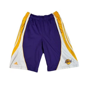 LA Lakers Shorts Mens S By Adidas Team Colors Lined Adjustable Waist Ties - Picture 1 of 12