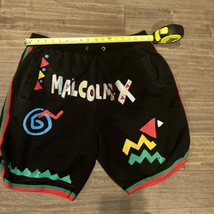 Reason Malcolm X Joggers Sweat Shorts Embroidered Size Y2k Xxl 2xl - Picture 1 of 7