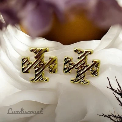 Pendientes Tory Burch Cuerda Texturizada en Oro. Foto 1 de 4