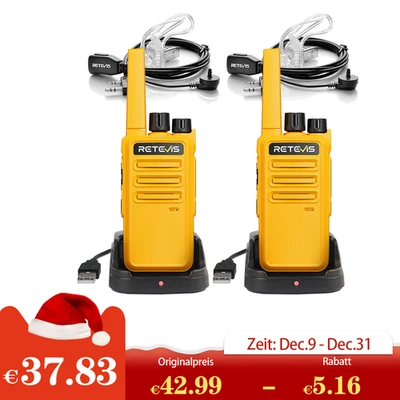 Retevis RT668 Funkgerät PMR446 Robust Walkie Talkie mit Headset für Erwachsene