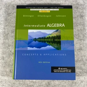 Intermediate Algebra Concepts & Applications 9th Ed Bittinger Annotated Instr Ed - Picture 1 of 10