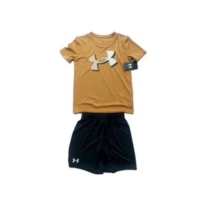 Under Armour Niño Tostado H Camiseta Negro Pantalones Cortos Conjunto de 2 piezas Talla 6 7 Años Nuevo con Etiquetas - Imagen 1 de 9