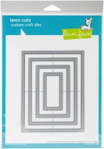 Lawn Cuts Custom Craft Die - Large Cross-Stitched Rectangle Stackables (LF1178) - Bild 1 von 1