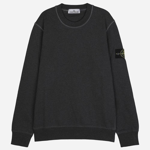 Felpa girocollo Stone Island 5S patch grigio melange 133116066