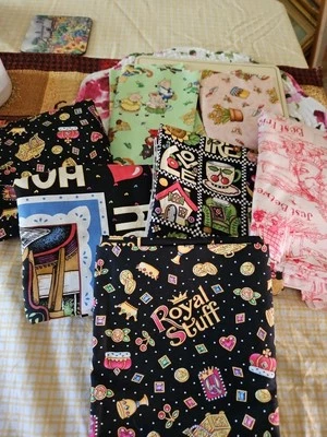 Mary Engelbreit Lot Of 8 Pieces Of Cotton Fabric Mix Prints Over 5.5 Yards Total - Image 1 of 4