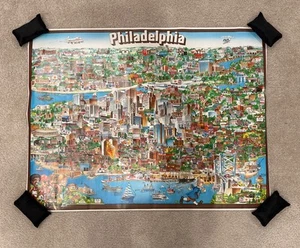 RARE 1980 City Of Philadelphia Philly Image Poster Decor 38” X 29” Vintage Retro - Picture 1 of 9